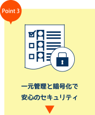 一元管理と暗号化で安心のセキュリティ